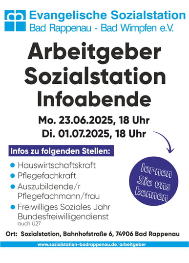 Arbeitgeber Sozialstation: Infoabende